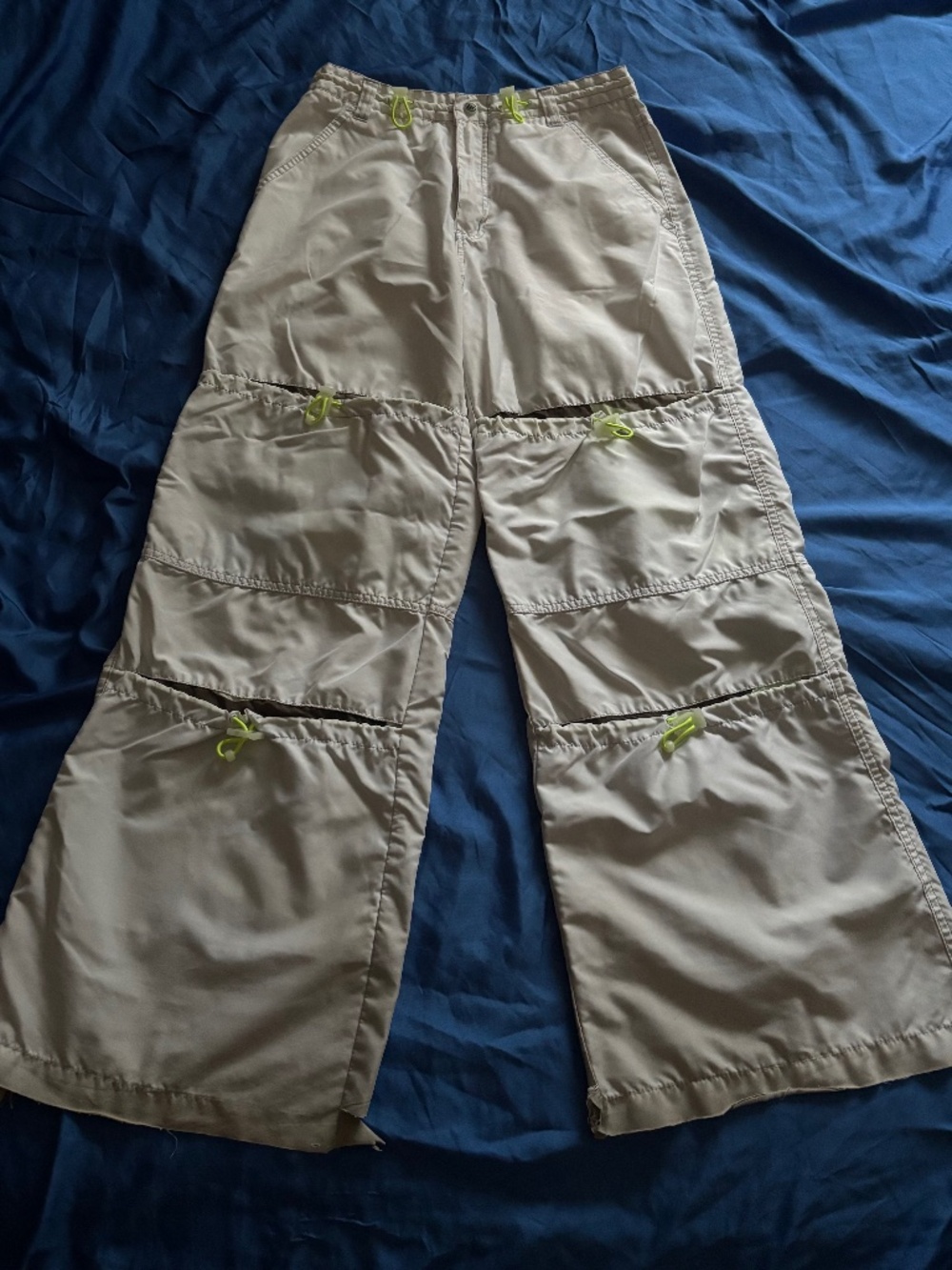 Macgirl Vintage Rave Toggle Pants Y2K Glow In The Dark